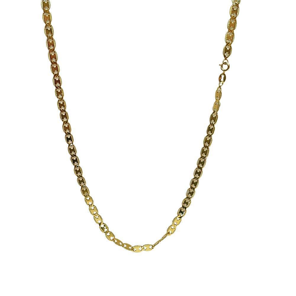Corrente Masculina Piastrine Trabalhada - Banhada em Ouro 18k