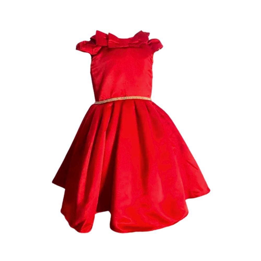 Vestido Festa Infantil Verão Petit Cherie Vermelho Luxo