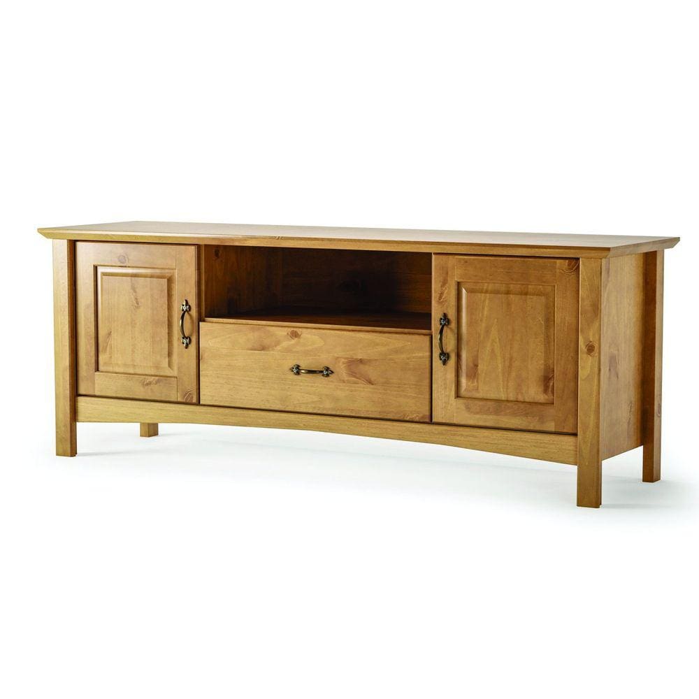 Rack para Tv até 65 Polegadas 160cm 2 Portas 1 Gaveta Madeira Maciça Bella Carvalho