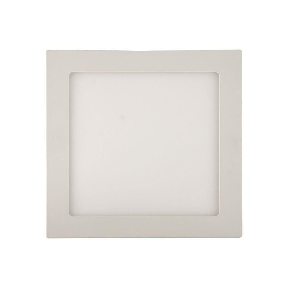 Painel De Led Blumenau Slim Quadrado De Embutir 24w Bivolt 3000k Luz Amarela