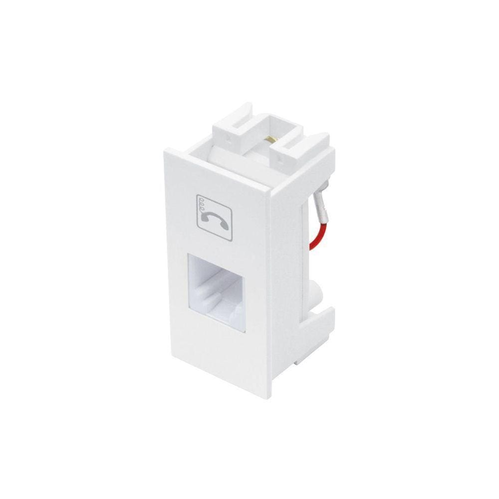 Módulo Tomada Para Telefone Fame Habitat-elegance Rj11 4 Vias Branco