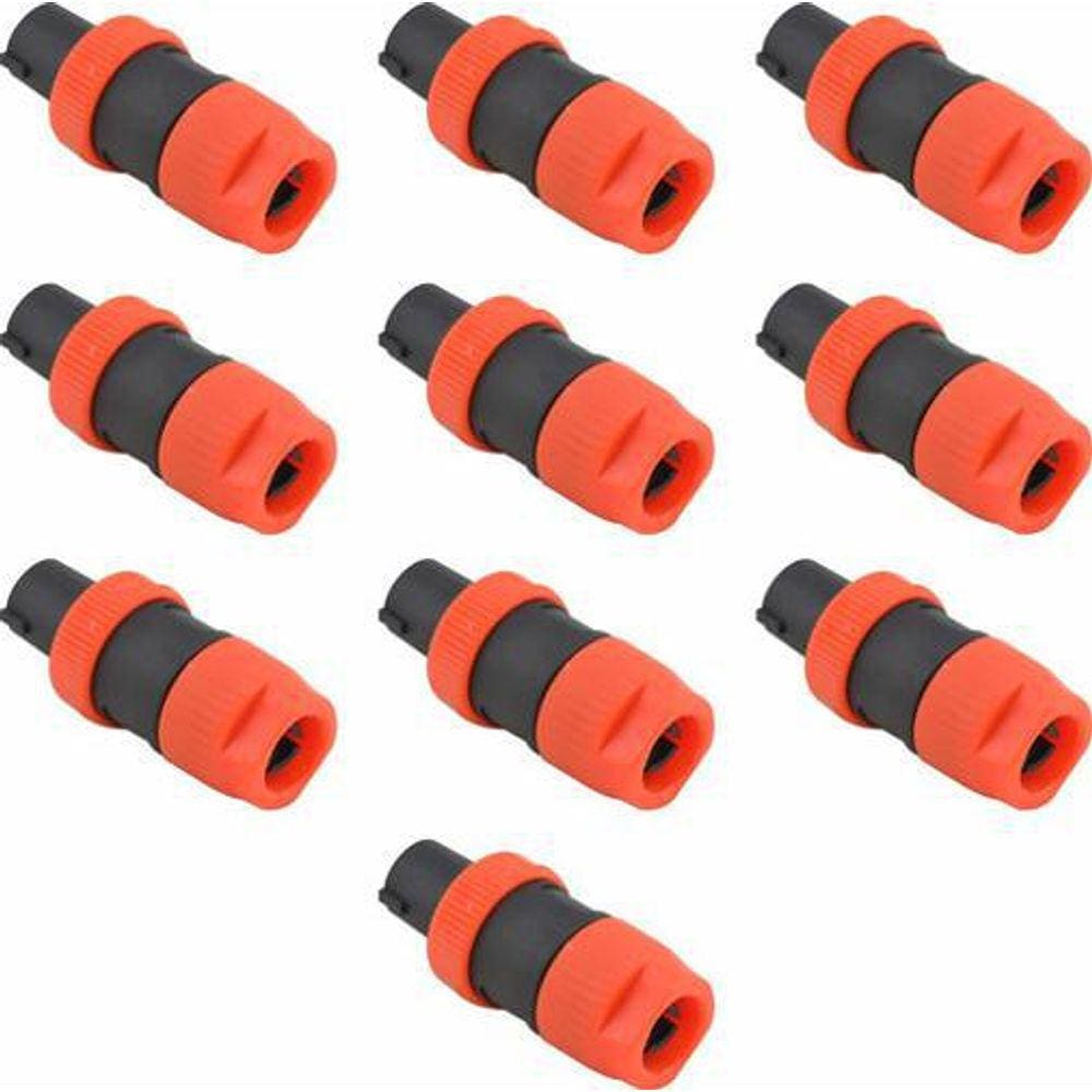 Kit 10 Conector Speakon Macho Linha 4 Vias Laranja Tozz