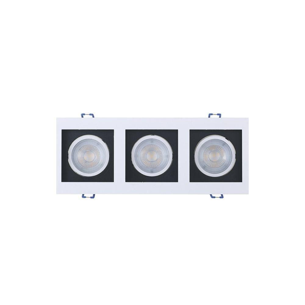 Spot De Led Recuado Taschibra Frame 3xmr16 Quadradro 15w Bivolt 6500k Luz Branca