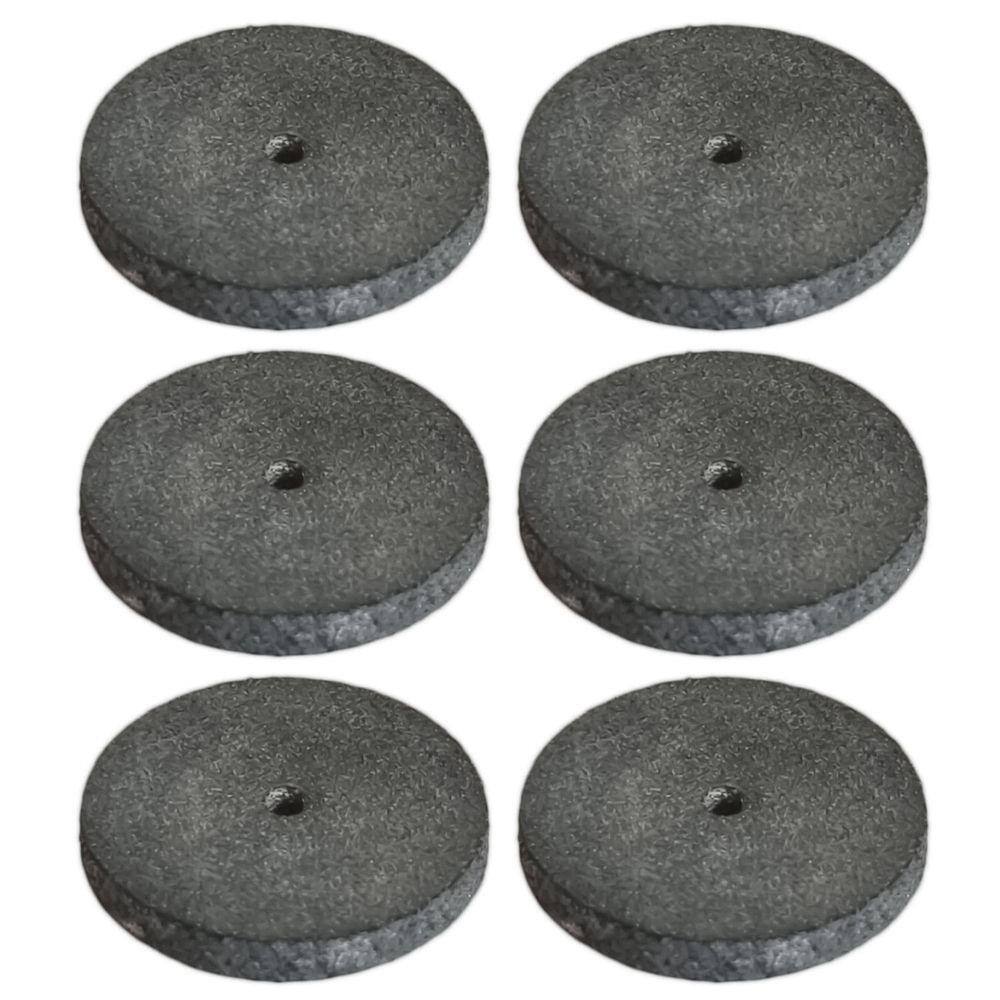 Kit 6 Roda Borracha 22Mm Polir Extra Grosso Micro Retíficas