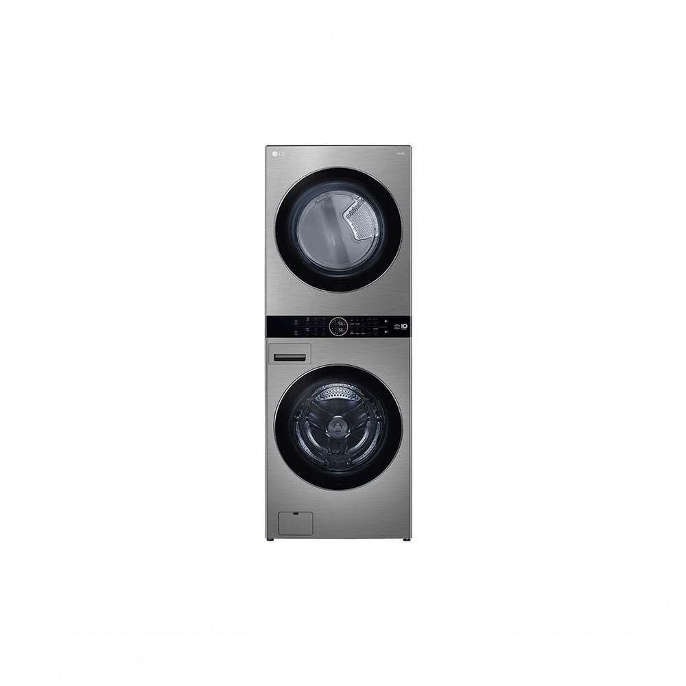 Lavadora e Secadora Elétrica Smart LG WashTower 17kg Aço Escovado com Inteligência Artificial AIDD WK17VS6A 220V