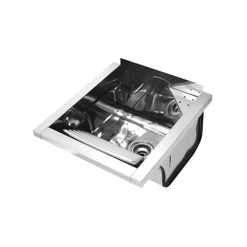 Tanque De Parede Docol Reto 017047ch 44x48 Inox Alto Brilho