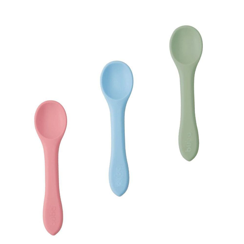 Colher infantil em silicone alimentação baby Buba