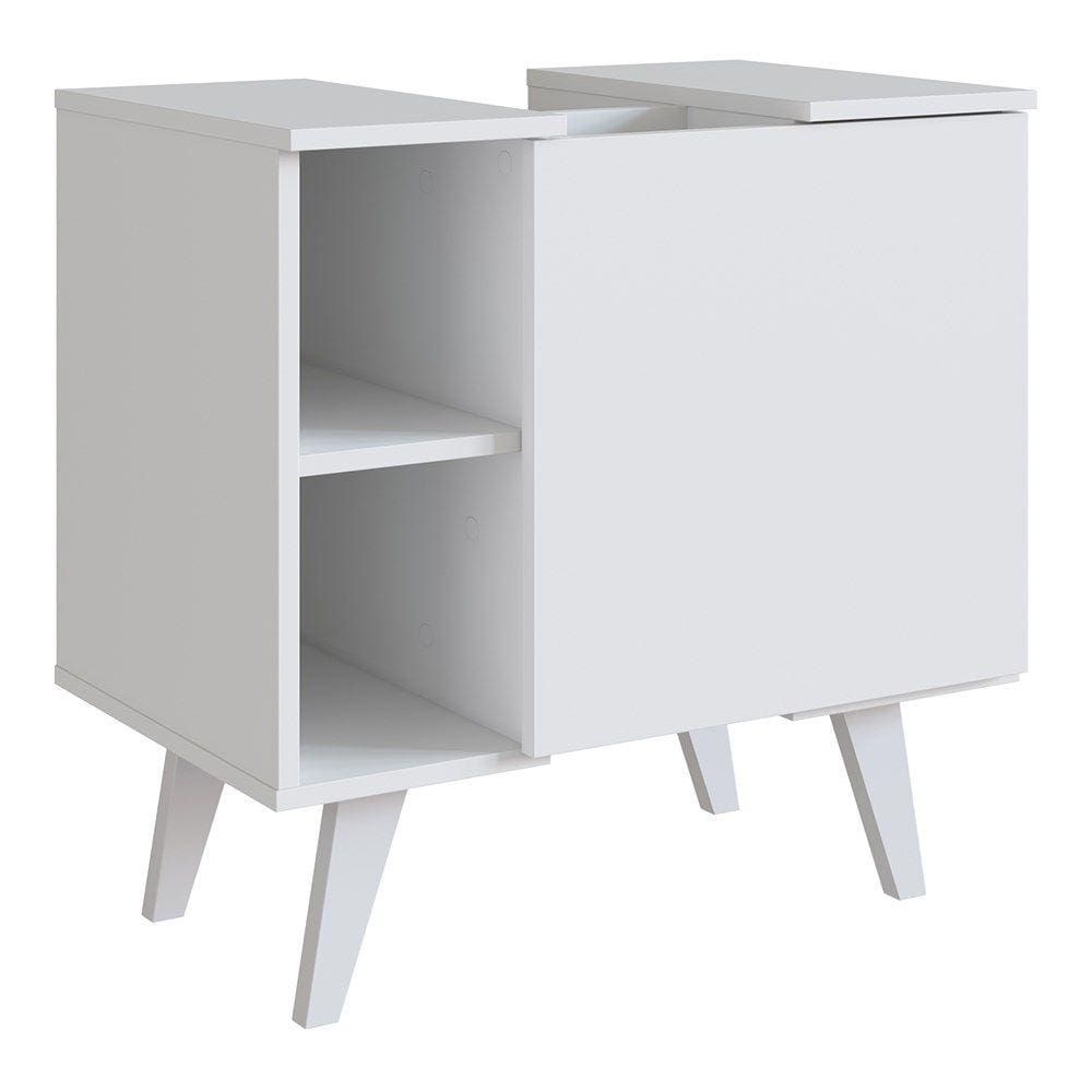 Gabinete Para Banheiro 01 Porta e 4 Nichos B86 Branco NOVAM