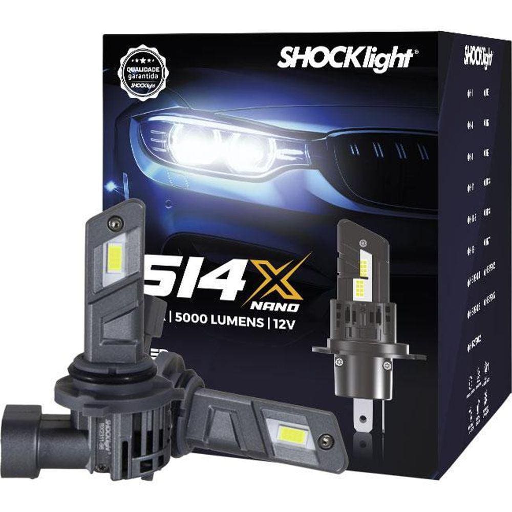Lâmpada Led Shocklight S14X S14 X Nano Hb4 5000 Lumens 6500K