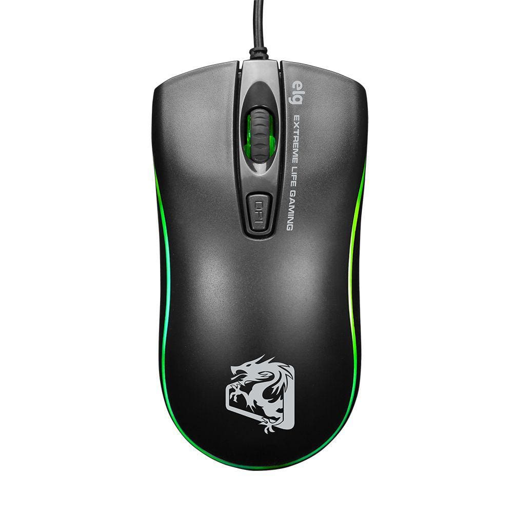 Mouse Gamer Dragon War 2.400 DPI Preto - MGDW ELG