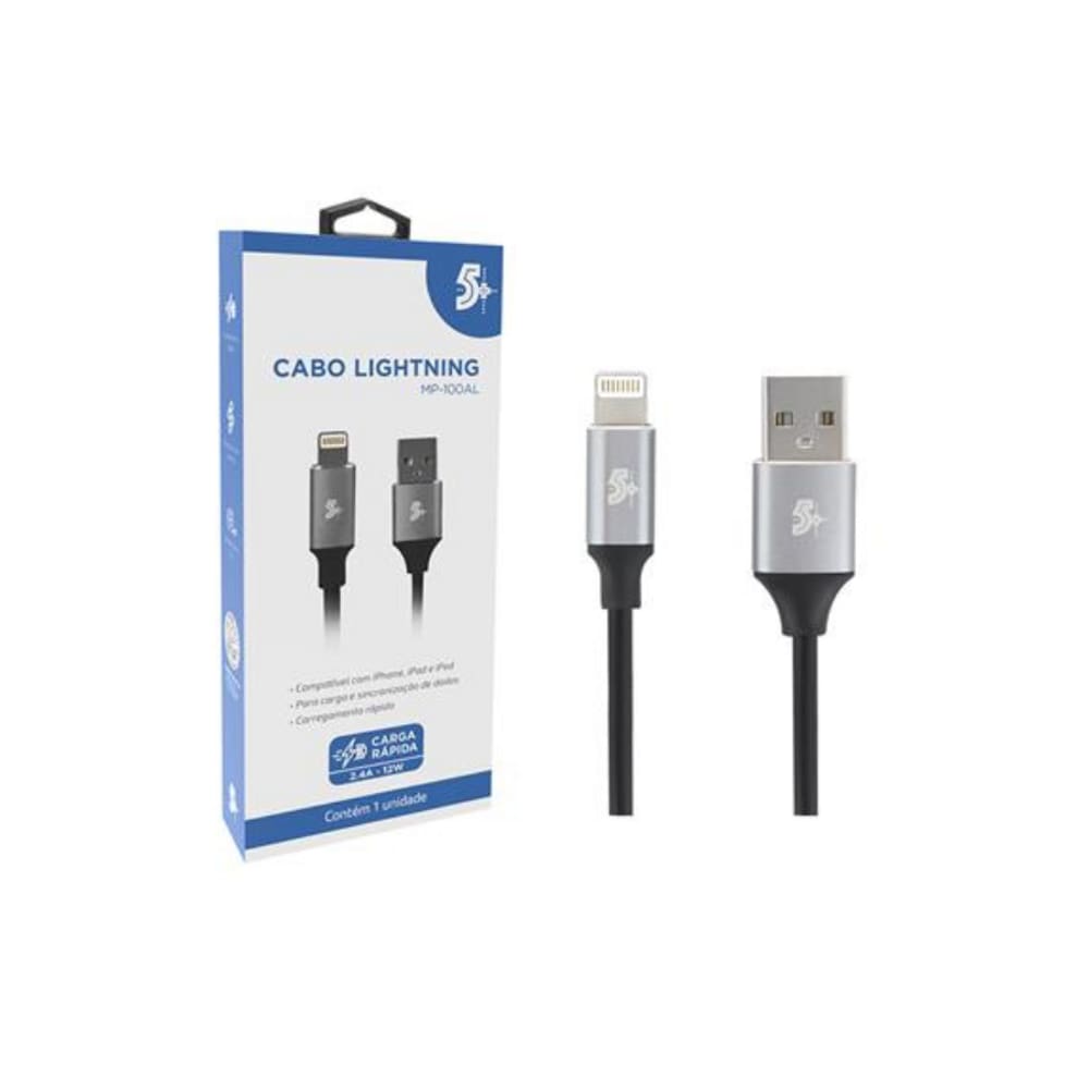 Cabo USB A Lightning Aluminum Premium 1,2m