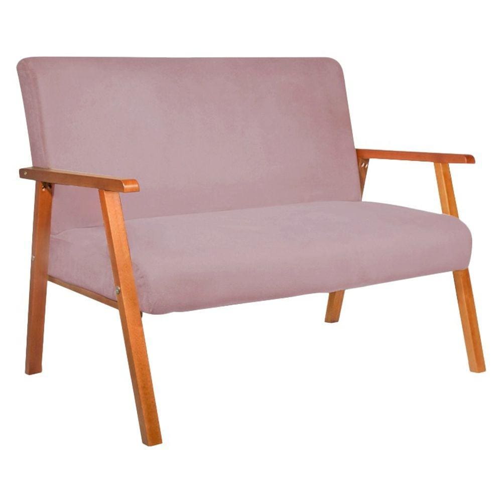 Namoradeira Decorativa Bally Veludo Rosê - WD Decor