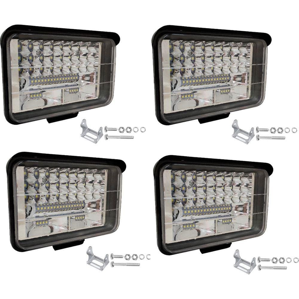 KIT 4 Farol de Milha Auxiliar 48 LEDs Extra Forte 144w 12/24v LE-6731 Caminhão Trator