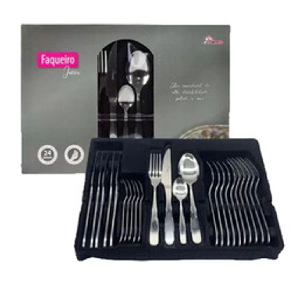 Faqueiro Inox 24 Peças Gold Cozinha