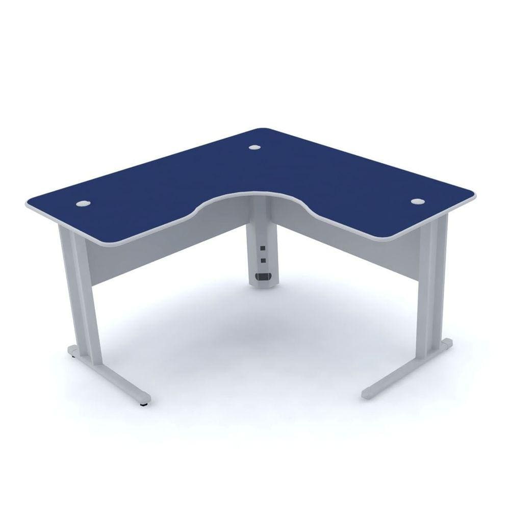 Mesa Em L P/ Escritório 150X150 Pandin Maxxi - Azul/Cinza