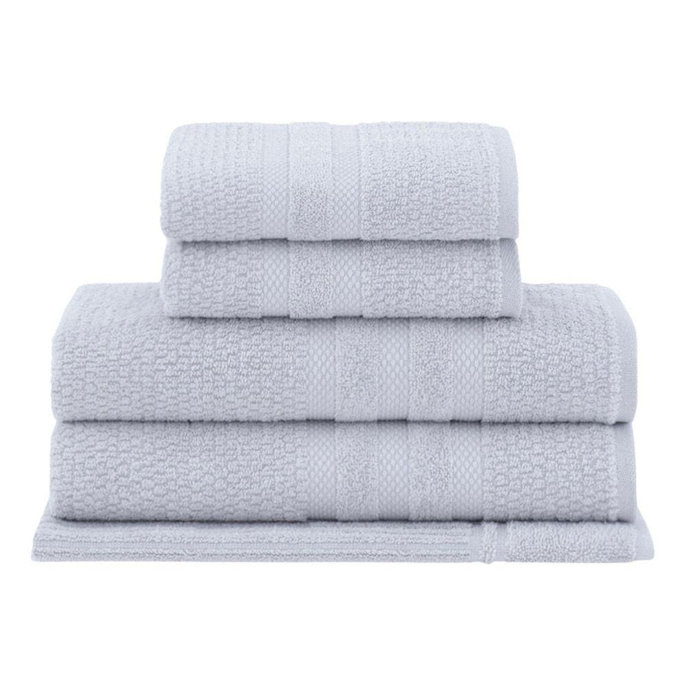 Jogo Toalha De Banho 5 Peças 100% Algodão Vanilla Prata Buddemeyer