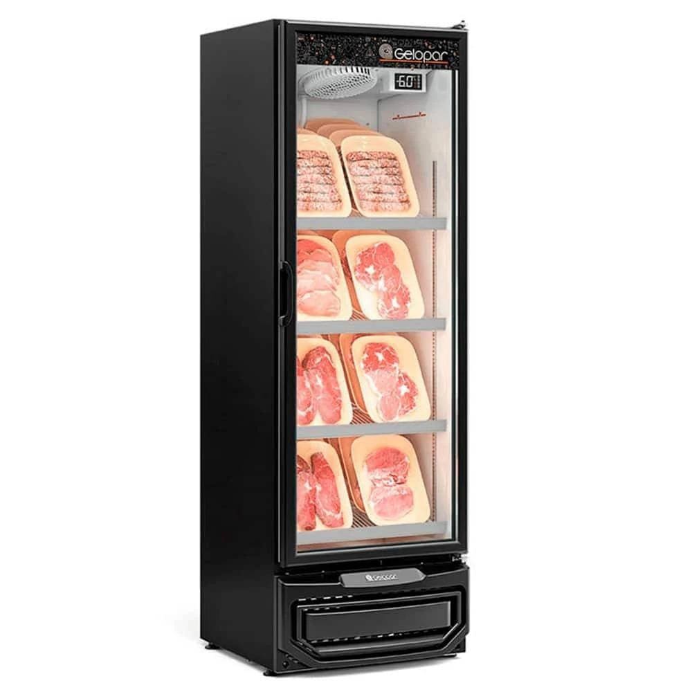 Refrigrador Expositor De Carnes E Bebidas Vertical Gcbc-45 Pr 445 Litros Porta Vidro 220V - Gelopar