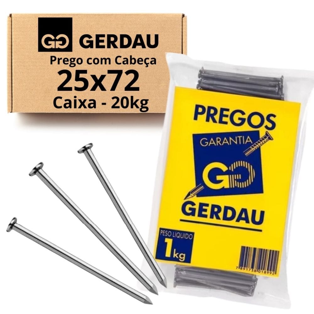 Prego 25x72 Com Cabeça 20kg Gerdau