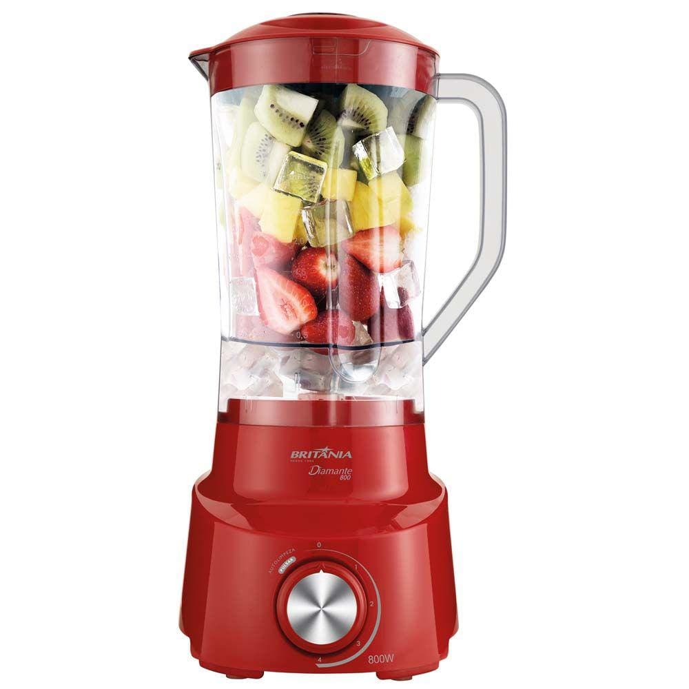 Liquidificador Britania Diamante 800 4V 900W Vermelho - 220V