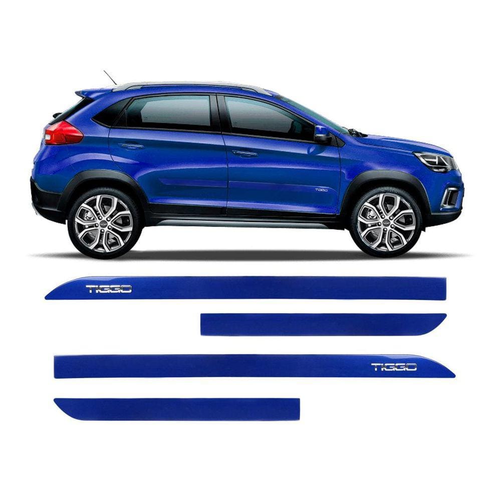Friso Escrita Cromada Chery Tiggo 2 Azul Metálico