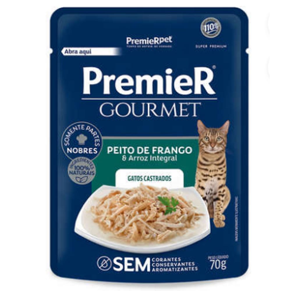 Premier Gourmet Gatos Ad. Frango Castrado 70g