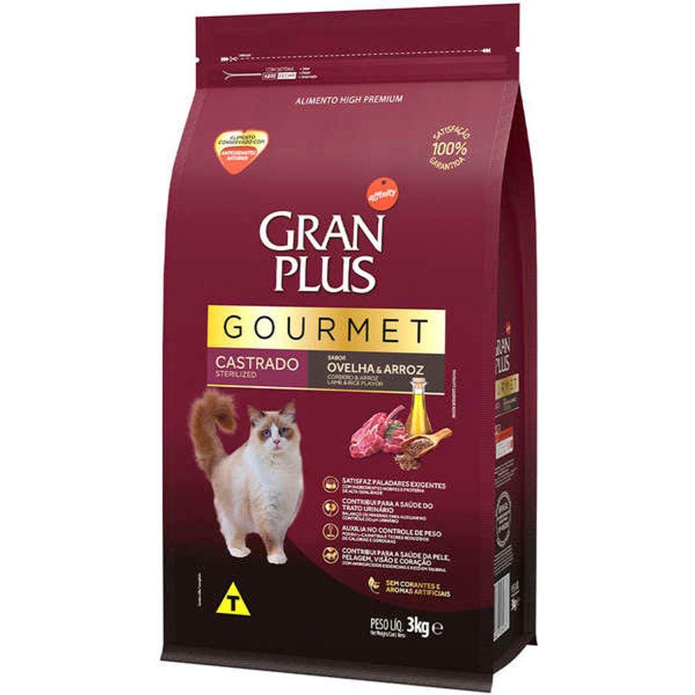 Gran Plus Gourmet Gatos Ad. Castr. Ovelha 3 Kg