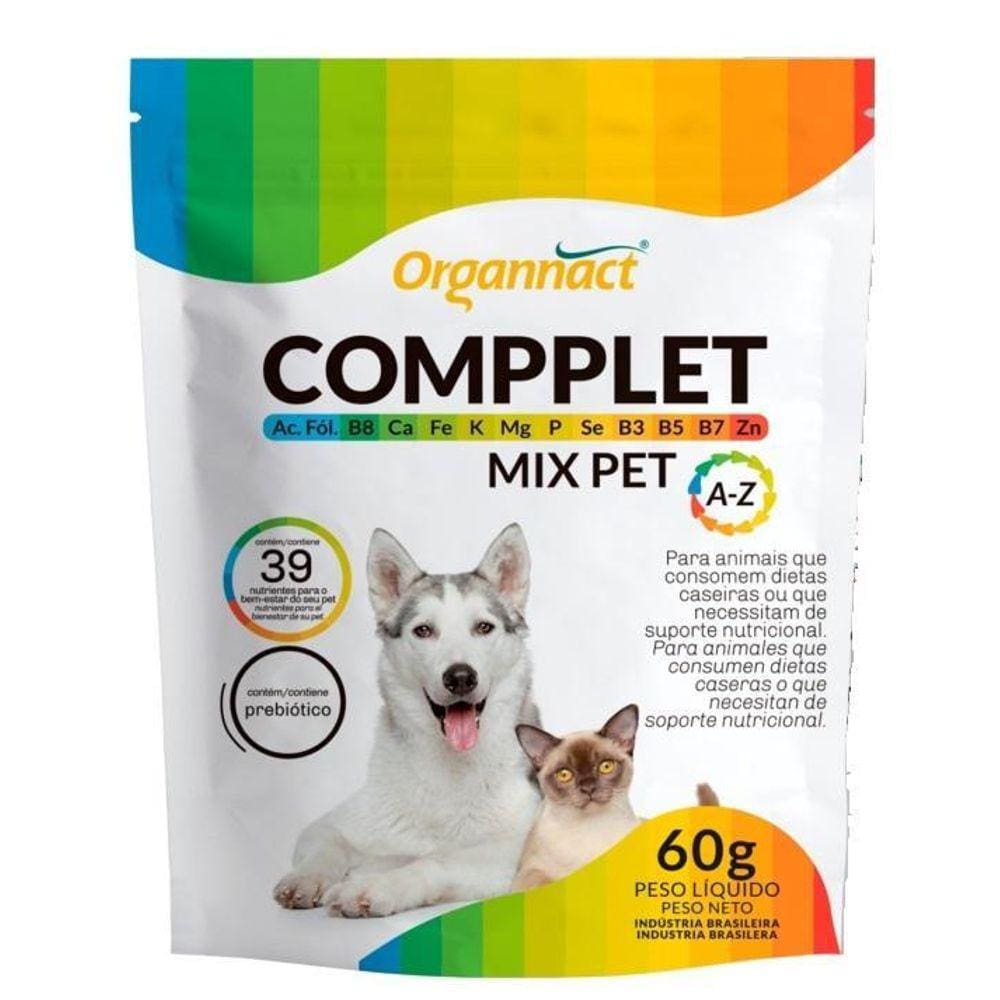 Suplemento Vitamínico Compplet Mix Pet A-Z 60Gr - Organnact
