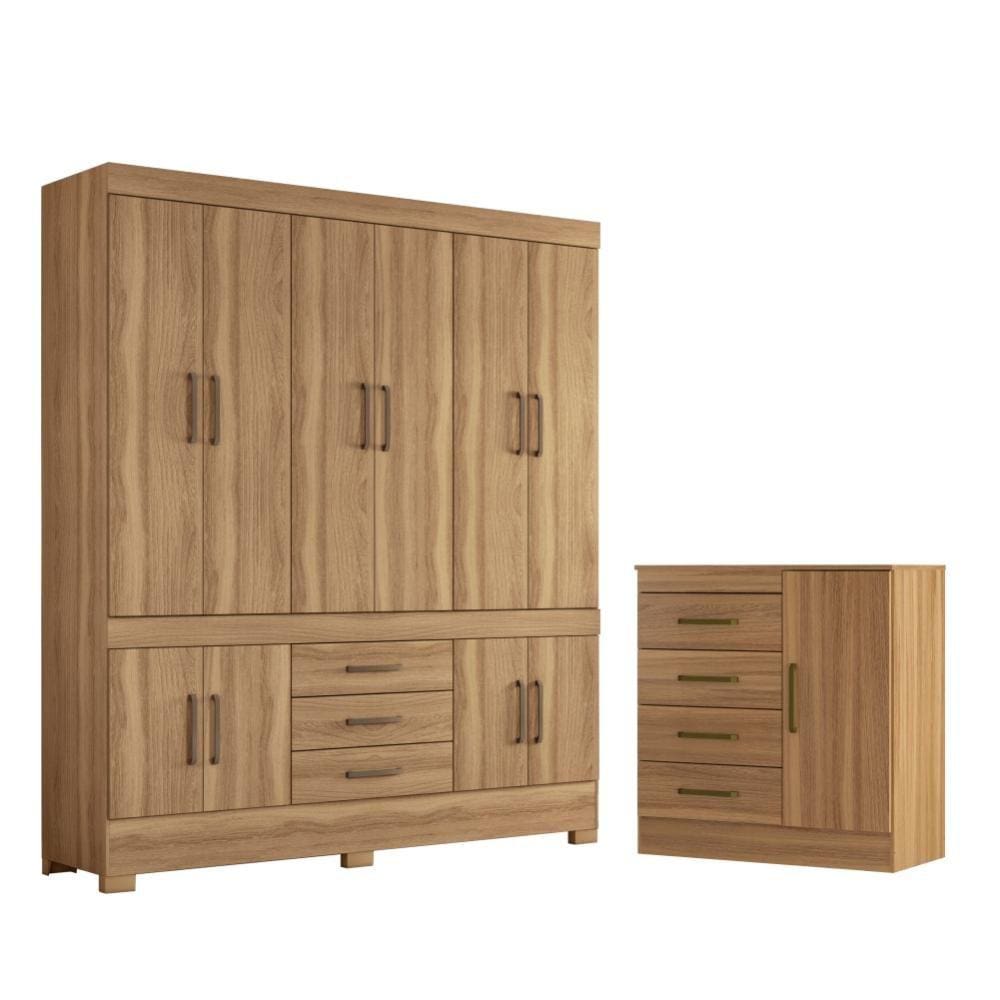 Conjunto Quarto Guarda Roupa Comoda
