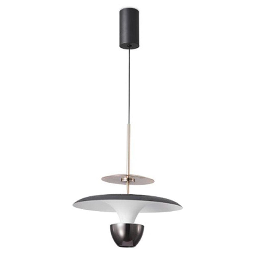 Pendente Preto Fosco e Dourado 20cm Led 10W 3000K Bivolt