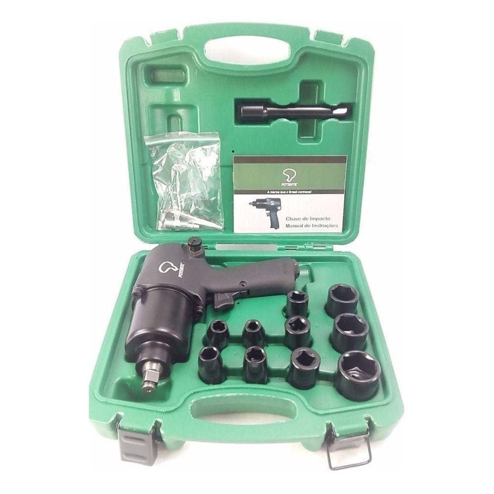 Chave Impacto Pneumática 1/2 780Nm Pn120278 Com 10 Soquetes