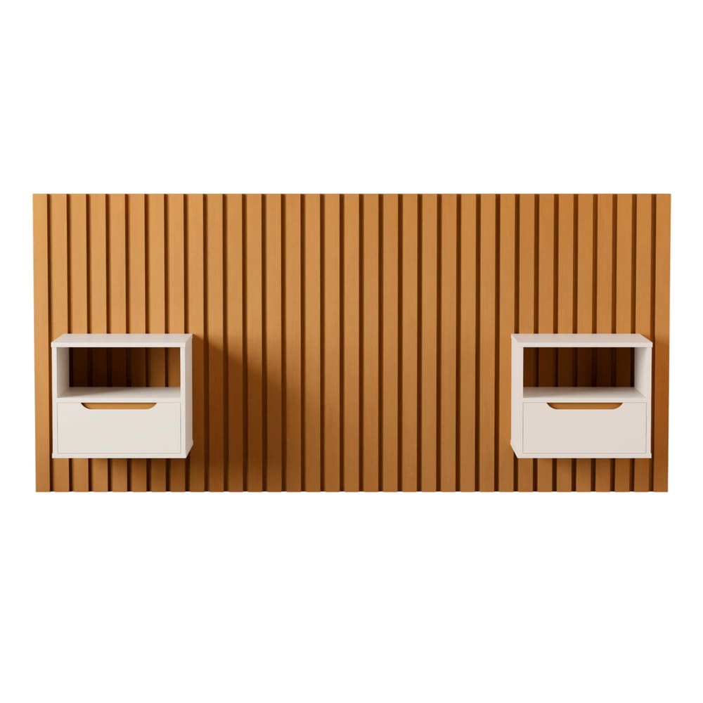 Cabeceira Ripada para Cama Solteiro Palermo Nature Pérola