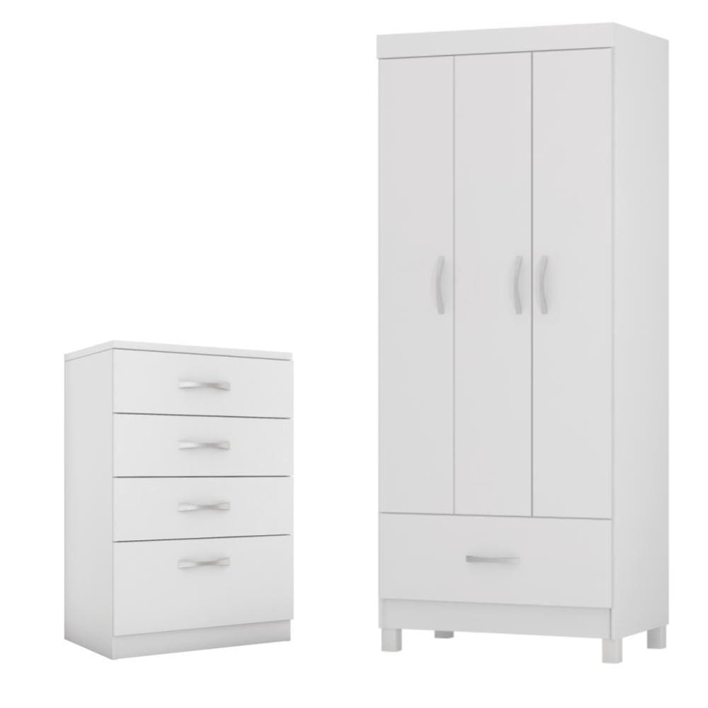 Conjunto Quarto Guarda Roupa Comoda Jones