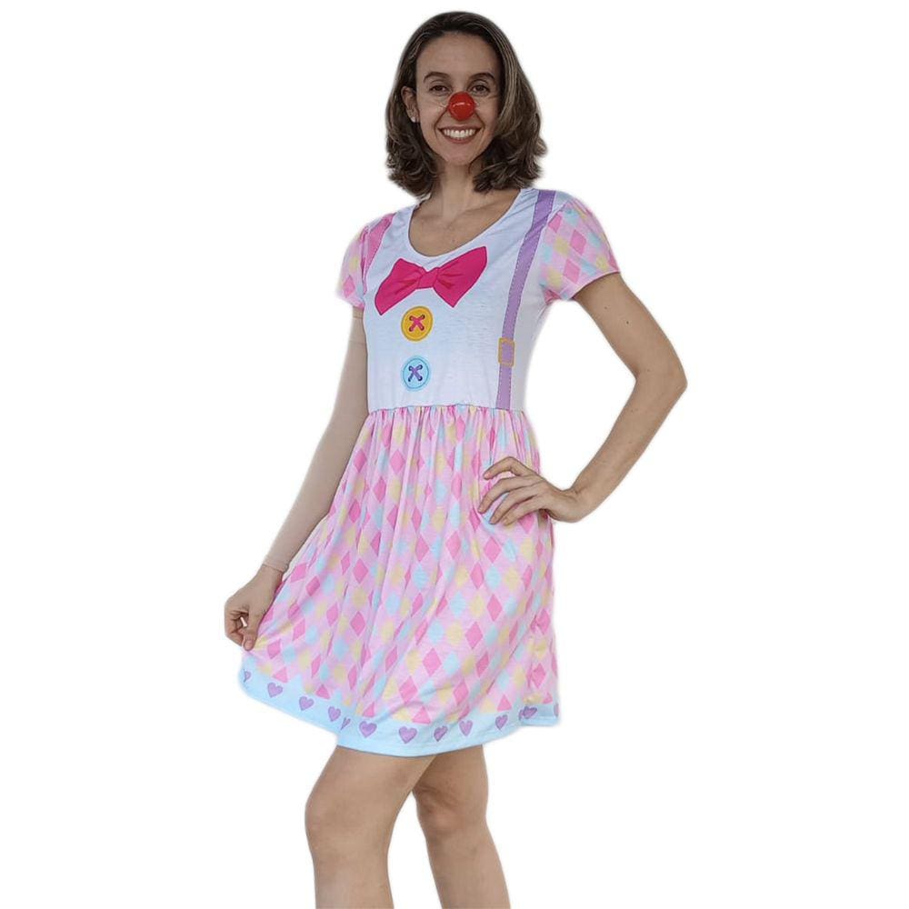Vestido Adulto Temático Fantasia Palhacinha