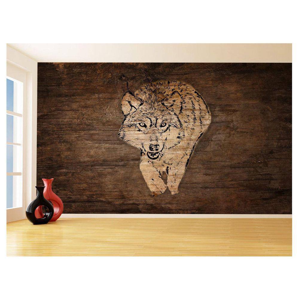 Papel De Parede Animais Pop Art Lobo Colorido 3,5M Pxa625
