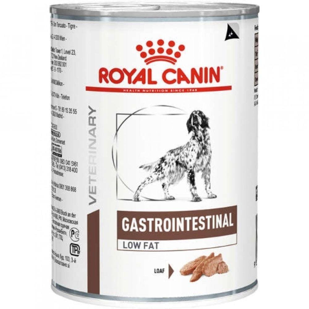 Royal Canin Vet. Diet Gast. Low Fat Cães Lata 410g