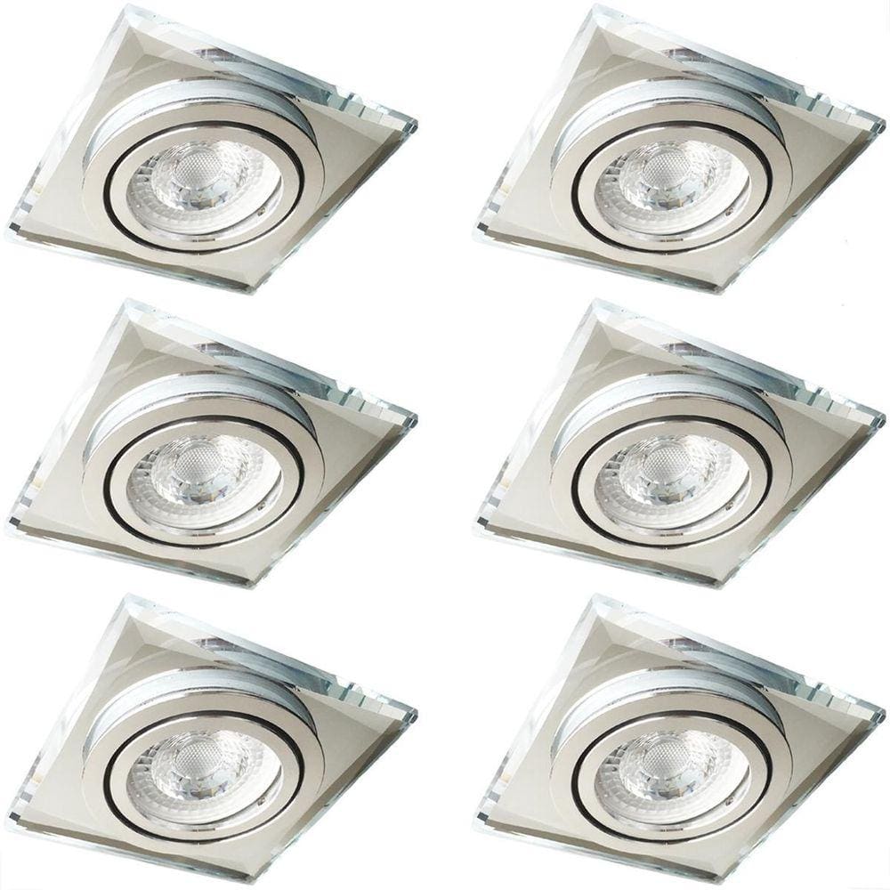 6 Spot Cristal Direcionavel De Embutir Espelhado Bet09