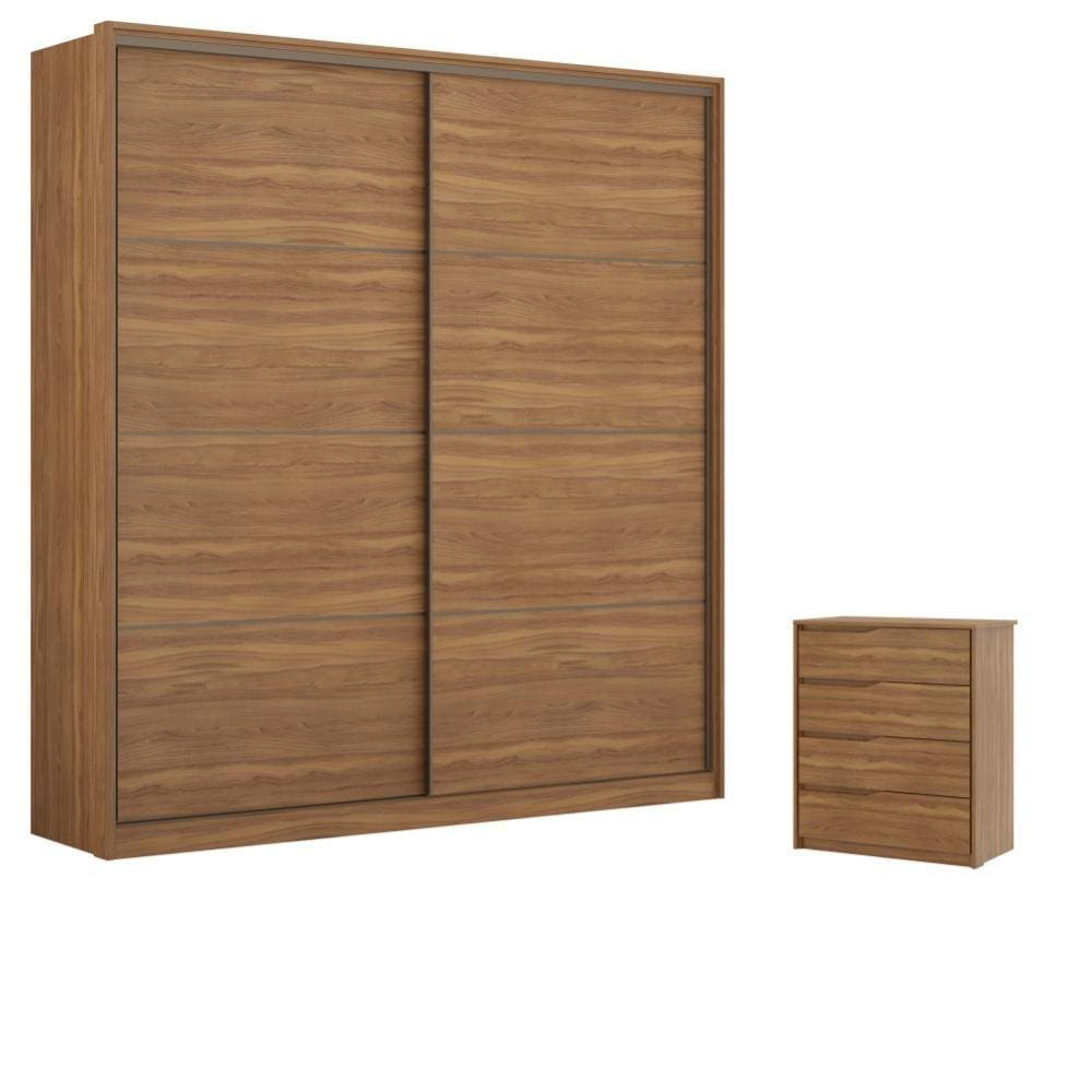 Conjunto Quarto Guarda Roupa Comoda Napolis