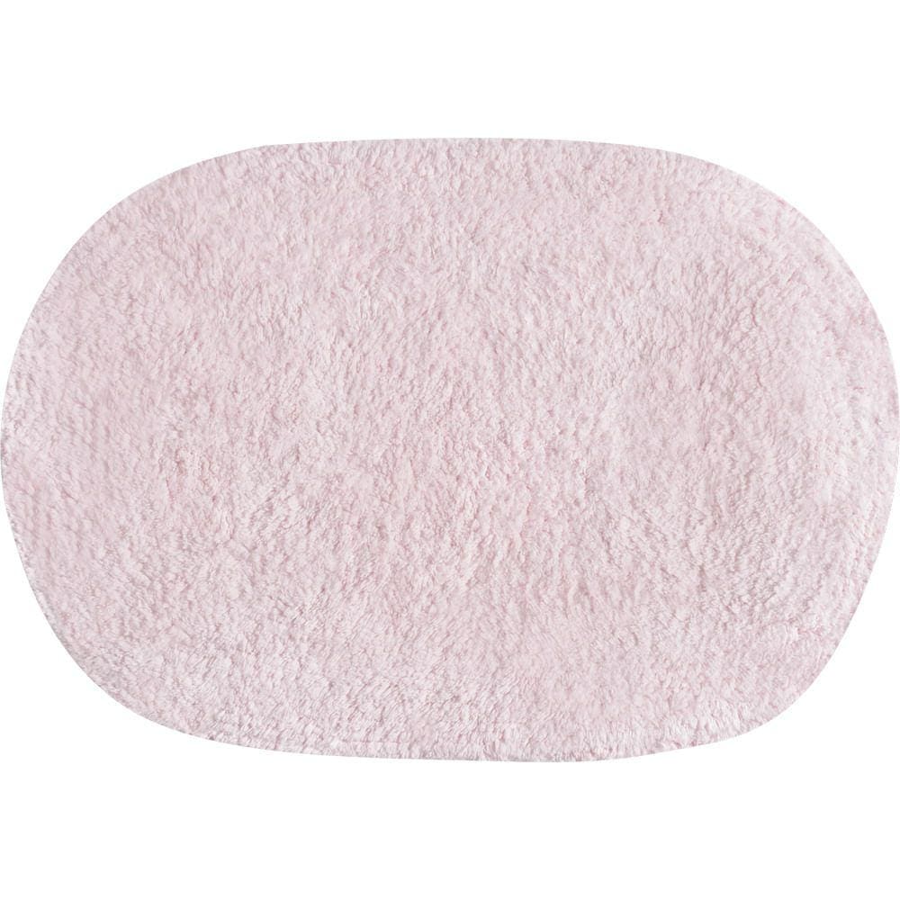 Tapete De Banheiro Algodão Oval Vizapi Dahr Vz105Pp 40X60Cm Rosa Pale