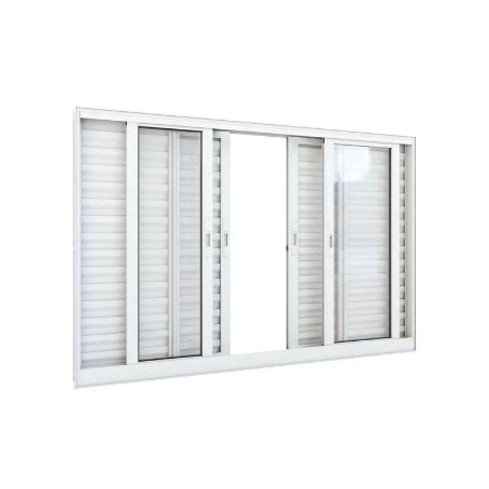 Veneziana 100x150 6 Folhas - Alumínio Branco - Linha 25 Suprema