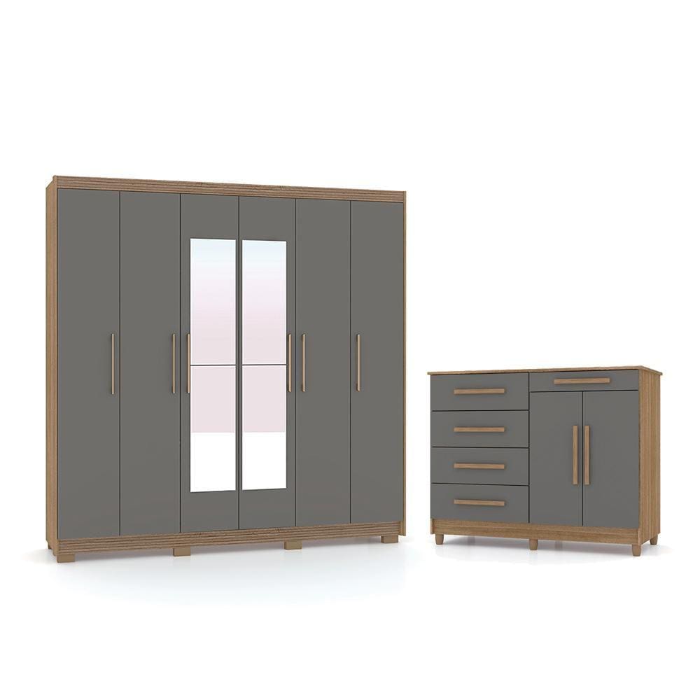 Conjunto Quarto Completo Com Espelho Itachi Alasca