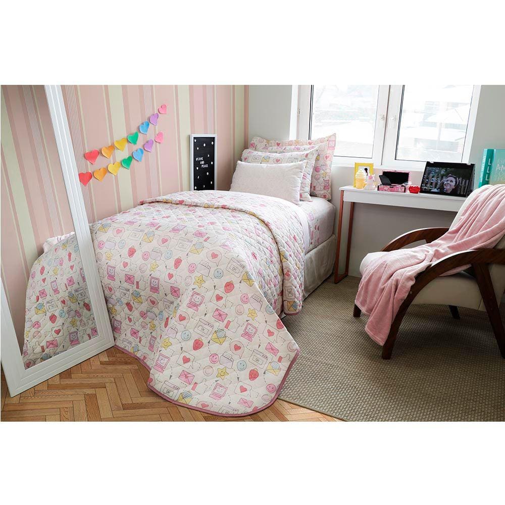 Jogo de Cama Duplo 3 peças Solteiro Maisa Happy Day Sultan