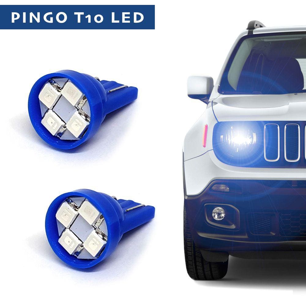 Par Lâmpadas T10 Pingo Led Azul Lanterna Farolete Meia Luz Chevrolet Agile 2010 2011