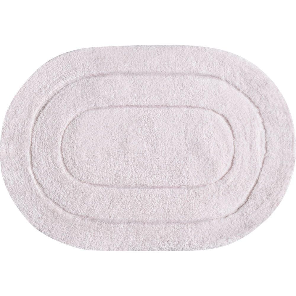 Tapete De Banheiro Algodão Oval Vizapi Erode 60X90Cm Rosa Pale
