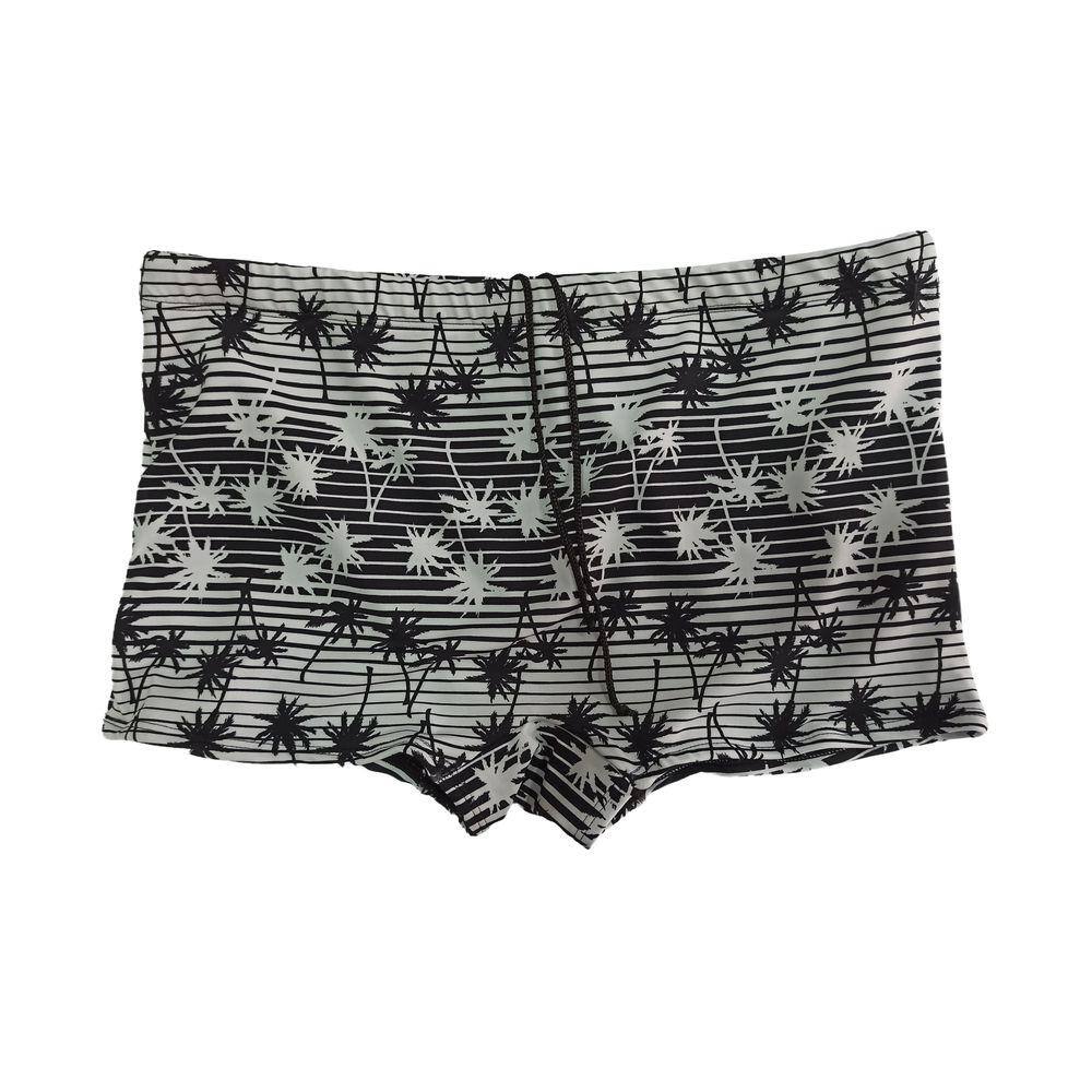 Sunga boxer masculina forrada preto e branco P ao 52