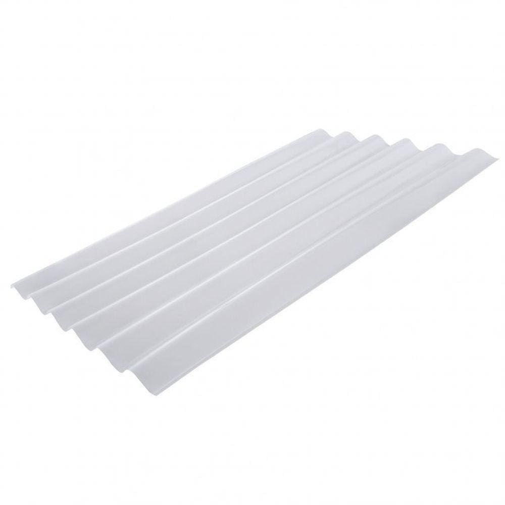 Kit com 20 Telhas Policarbonato 183cm X 110cm Onda Alta Branco