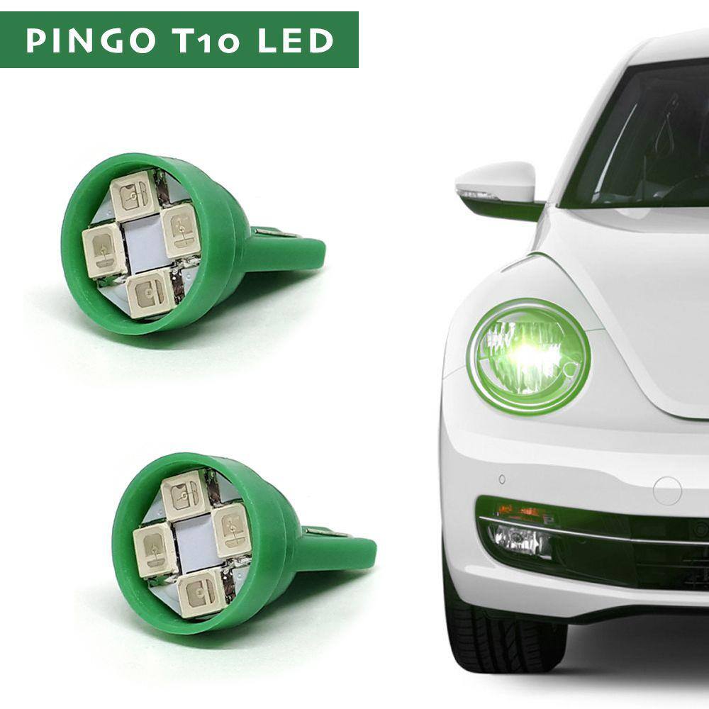 Par Lâmpadas T10 Pingo Led Verde Lanterna Farolete Meia Luz Nissan Tiida 2008 2009 2010 2011 2012 2013