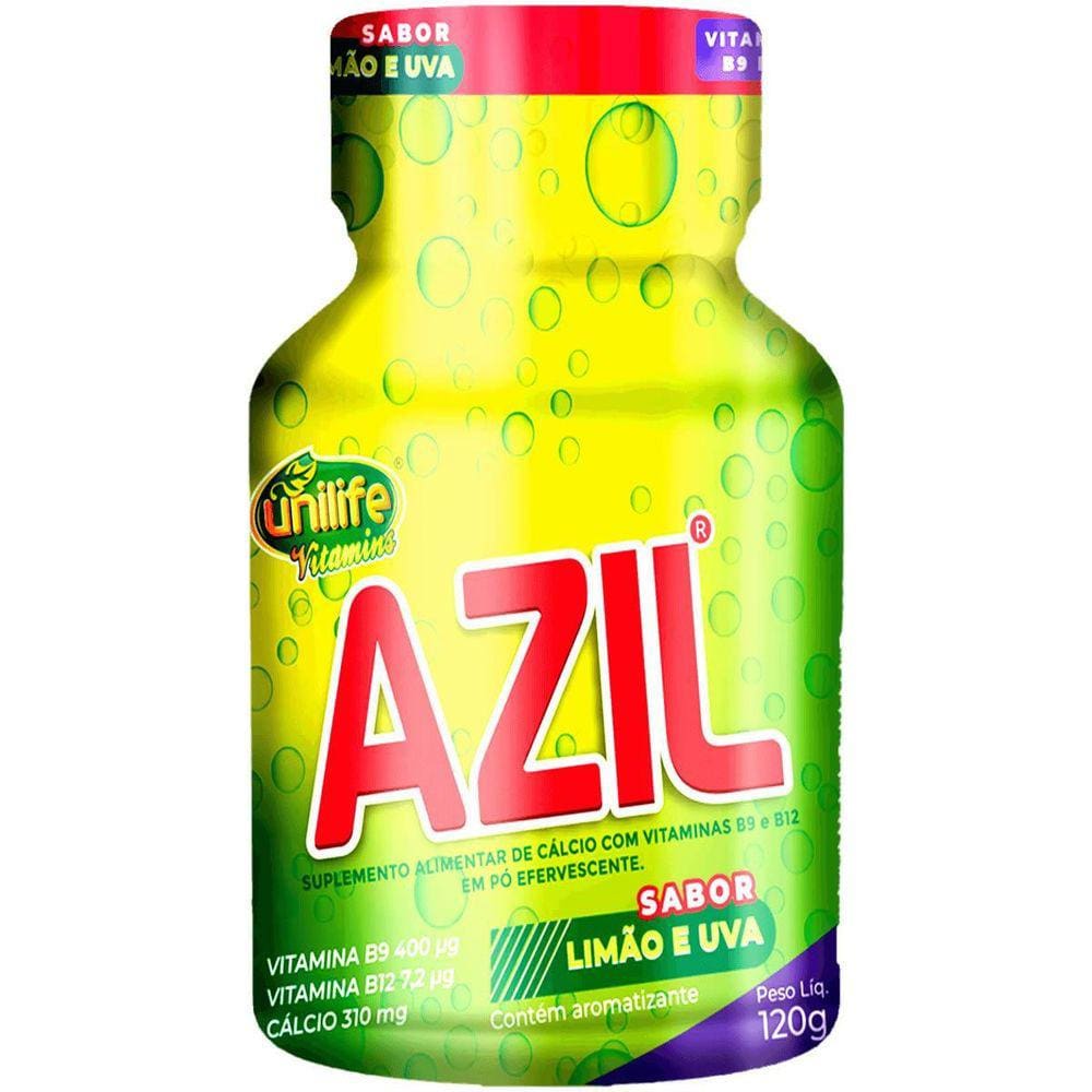 Azil Efervecente Sabor Limão E Uva Unilife 120G - Vegano