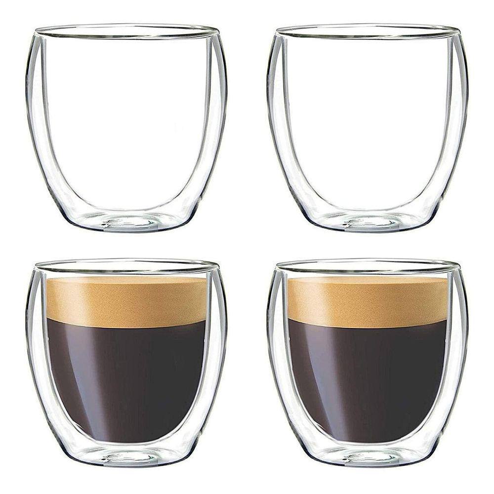 Copo De Vidro Duplo Bistro Shot Café 140Ml 8X Unidades