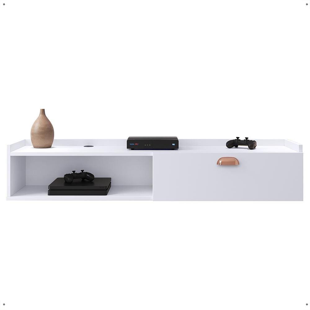 Rack Suspenso Home Classic Decoração Casa Apartamento Pequeno Sala Estar Quarto Tv 32 42 50 Polegadas 1 Porta Puxador Concha - Lojas RPM