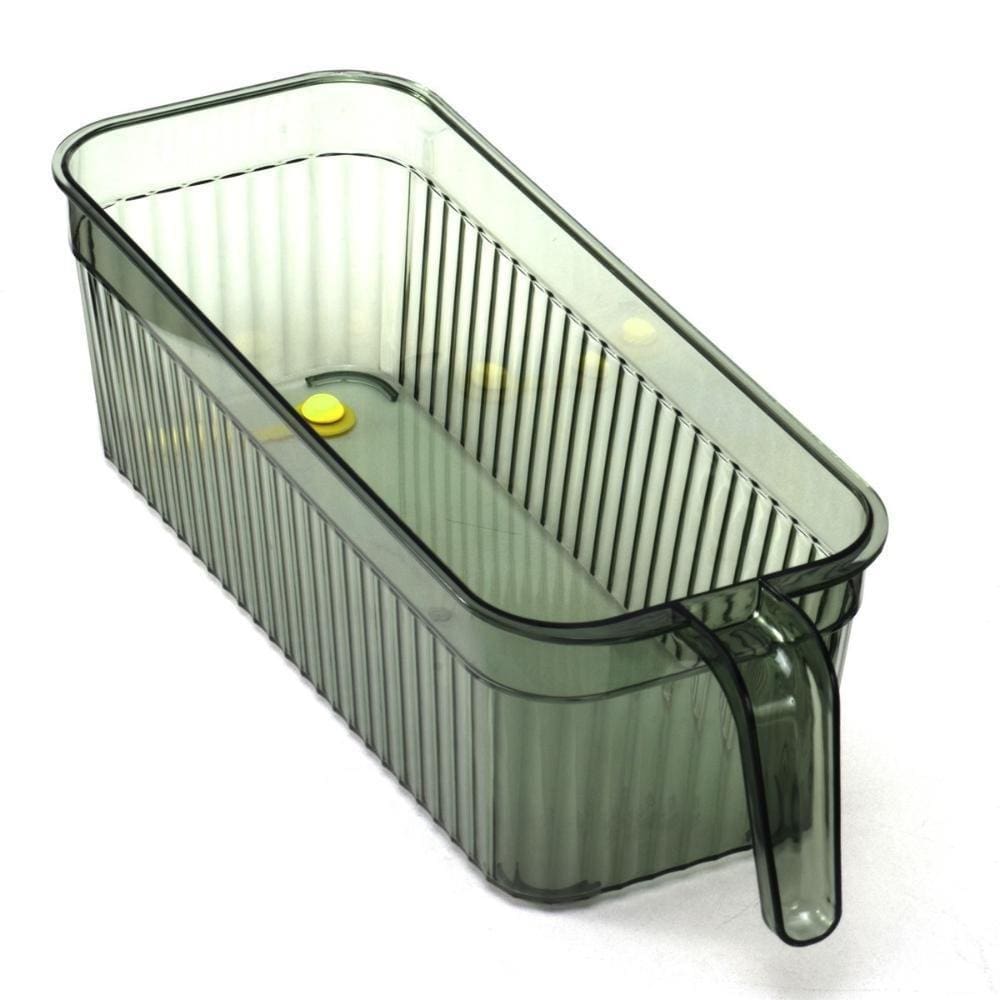 Suporte Geladeira 28X15Cm Acrílico Organizador Alça Verde